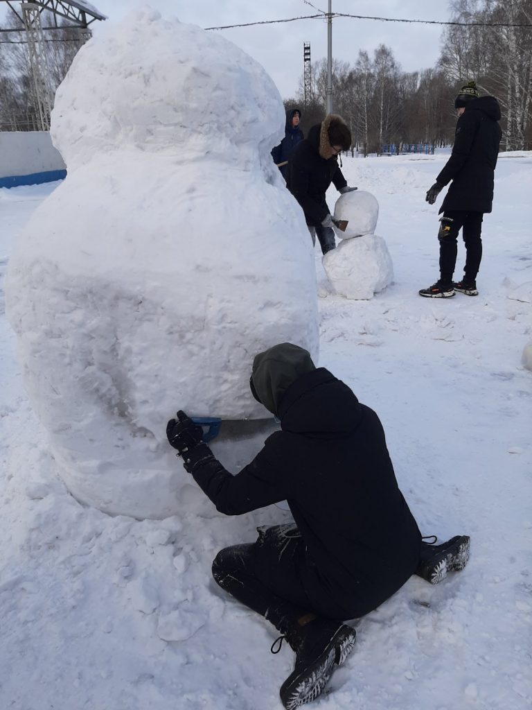 Лепка снежных фигур, Заводской район, 2020 г